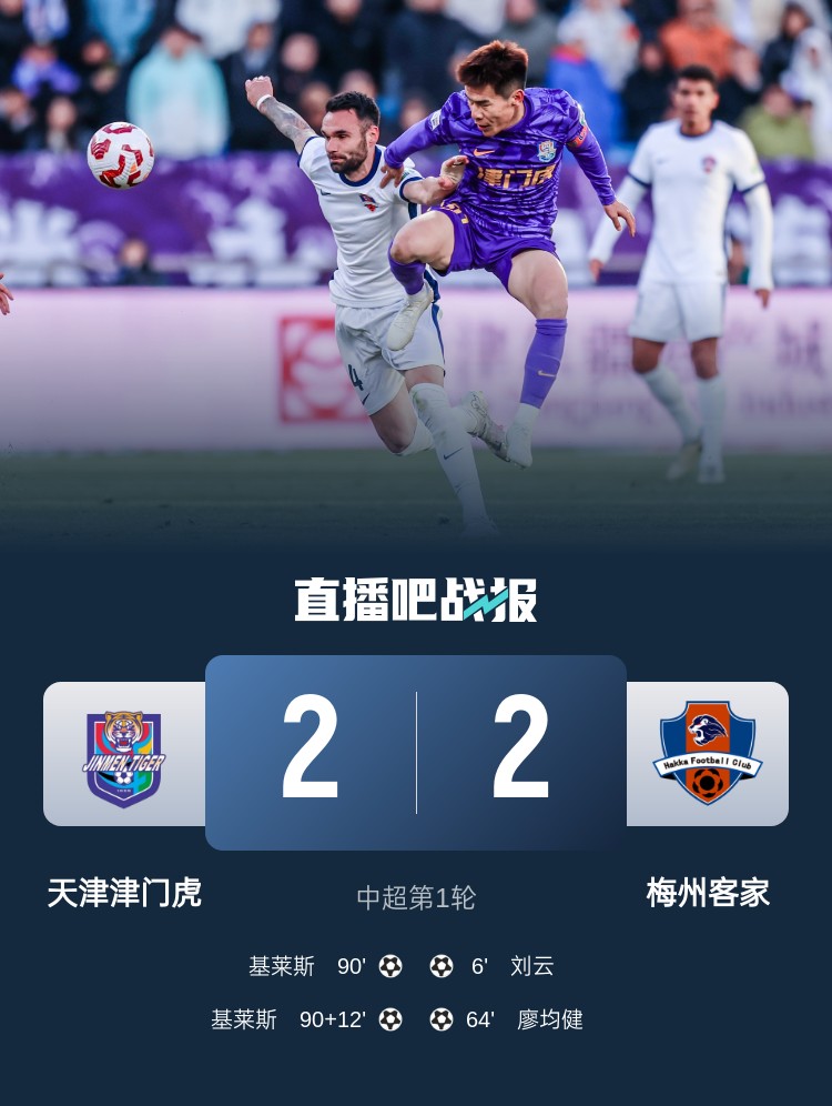  和風(fēng)勁吹！今日下午中超4場比賽全部以平局收場